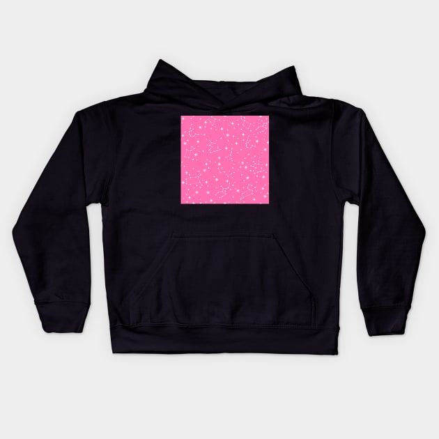 Hot Pink Constellations Kids Hoodie by latheandquill